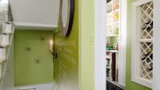 couloir en vert et blanc