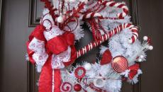décoration couronne porte fêtes hiver