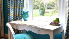 une chaise tulipe design en blanc et turquoise
