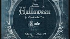 retro invitation Halloween party fête