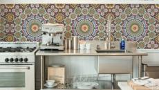 mosaïque dosserets fleurs deco cuisine