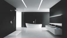 grande salle de bains design luxe noir et blanc