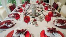 déco de table festive jour de l'an & Noël en rouge et blanc