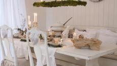 blanc et épurée décoration table de noel familiale