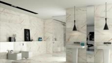 moderne et contemporaine salle de bain en marbre blanc