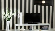 séjour design rayures aux murs