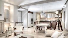salon moderne pièce avec cuisine