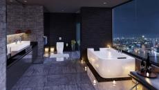 appartement ville salle de bain panorama nuit
