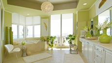 Vert citron pour une salle de bains luxe