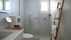 salle d'eau inspiration industrielle hôtel spa Mykonos