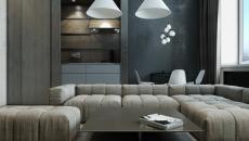 Appartement au design contemporain dans différents nuances grises gris tendance maison design contemporain