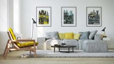 design scandinave appartement séjour jaune