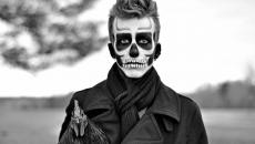 squelette maquillage noir et blanc homme halloween
