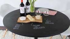 table à manger tableau noir craie