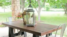 Table massif bois tréteaux DIY