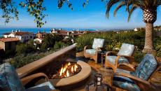 terrasse avec feu vue
