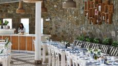 repas plein air hôtel boutique luxueux mykonos