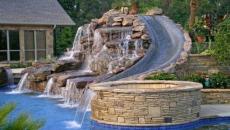 piscine jacuzzi toboggan outoor jardin